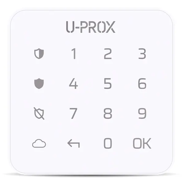 Tastatura mini touch wireless U-PROX KEYPAD G1, 1 partitie, 4800m, butoane iluminate, autonomie 2 ani