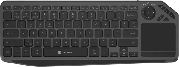 Tastatură Natec – Turbot 2, wireless, cu touchpad, negru/gri