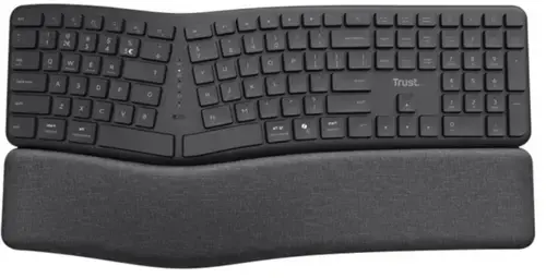 Tastatura Office Wireless Trust Keyra TR-25459, 2.4GHz/Bluetooth, Layout US (Negru)