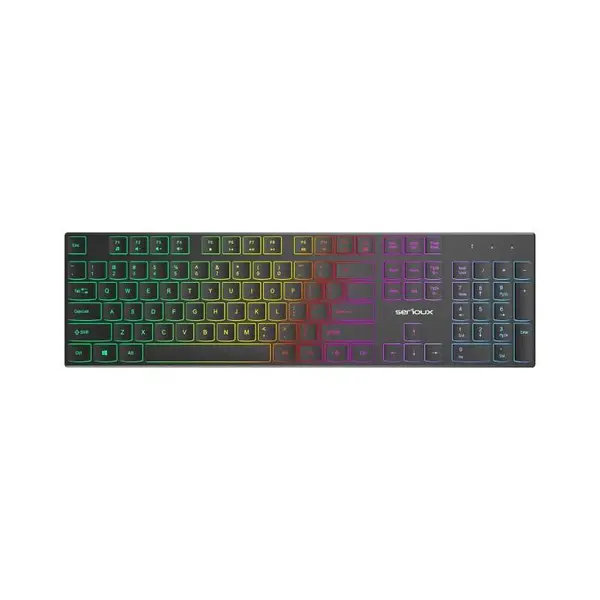 Tastatura Serioux SRXK-SKB709RGB, RGB LED, USB, Negru
