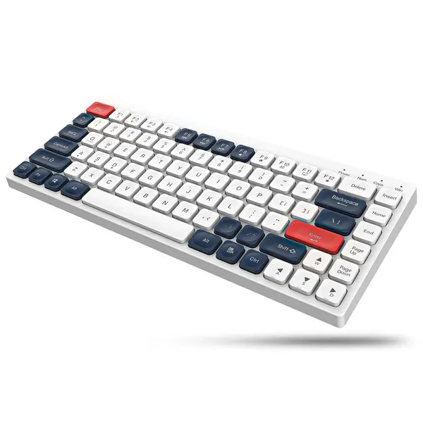 Tastatura Slim Low-Profile Timebox, Wireless, 4Ghz, Bluetooth, Alb Albastru - Default Title