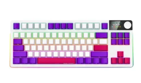 Tastatura Wireless LORGAR LRG-KBP70TKLW-WH-US, RGB LED, USB/USB Wireless/Bluetooth (Alb)