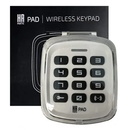 Tastatura wireless pentru automatizari HR PAD, alba, IP54 pentru exterior, functionare cu baterii AAA