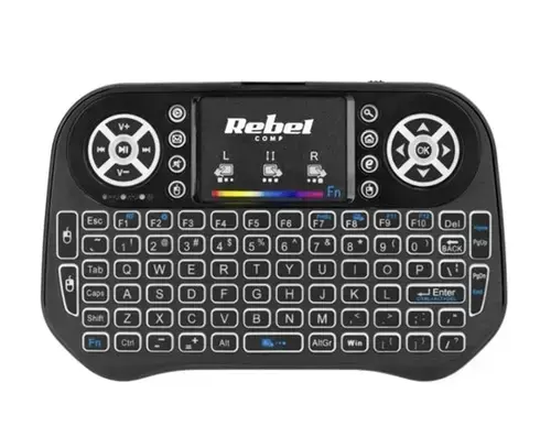 Tastatura Wireless Rebel KOM0973, dedicata Smart TV (Negru)