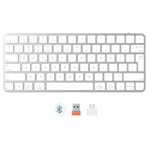 Tastatura wireless slim Meetion K210MW, USB/Bluetooth, Alb