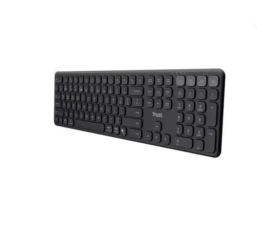 Tastatura wireless Trust Vaiya, Bluetooth/USB, layout US (Negru)