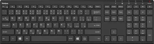Tastatura wireless Yenkee Slim YKB 2000 CSBK, Wireless 2.4GHz, Autonomie 90 ore, USB-C (Negru)