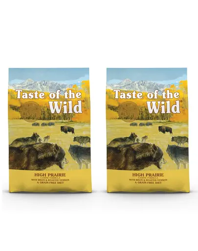 TASTE OF THE WILD High Prairie hrana uscata pentru caini adulti, cu bizon si vanat 24,4 kg (2 x 12,2 kg)