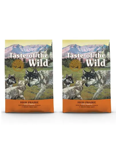 TASTE OF THE WILD High Prairie Puppy hrana uscata pentru caini juniori 24.4 kg (2 x 12,2 kg)