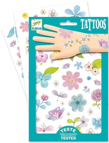 Tatuaje pentru copii Djeco - Flori stralucitoare
