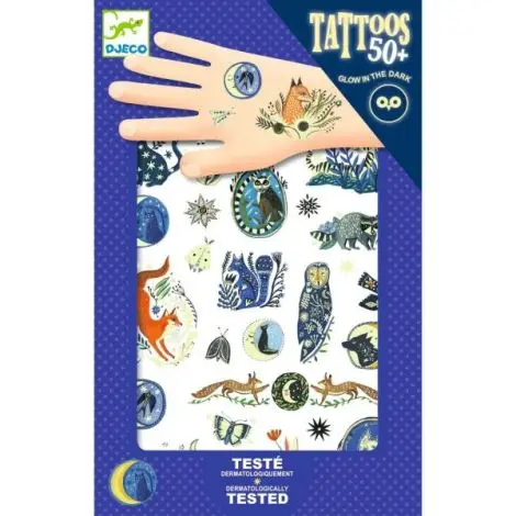 Tatuaje temporare fosforescente Animale nocturne, Djeco