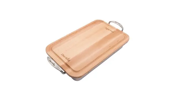 Tava din inox cu tocator de lemn Char-Broil 140014