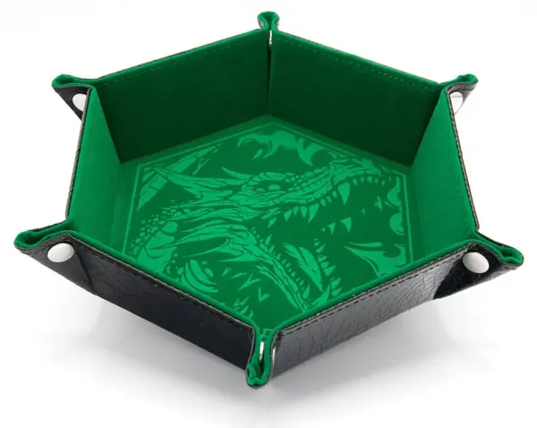 Tavă pentru zaruri GlassStaff - Foldable Dice Tray, Dragon Skin Edition, verde