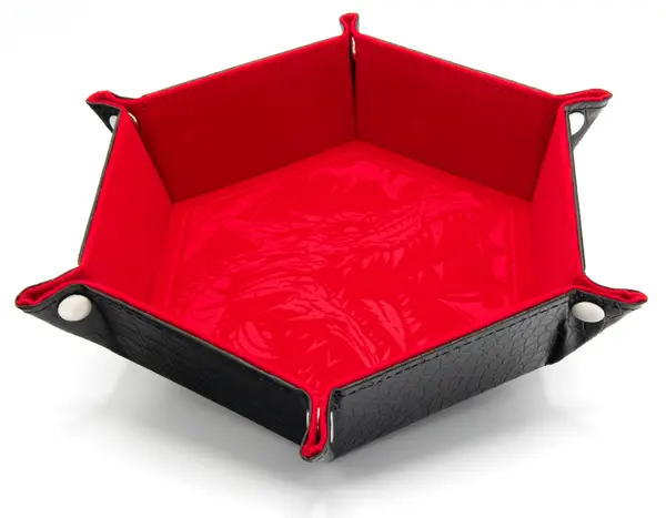 Tavă pentru zaruri GlassStaff - Foldable Dice Tray, Dragon Skin Edition, roșie