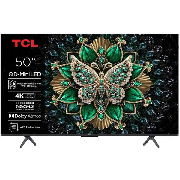 TCL Televizor QD-Mini LED TCL 50C61K, 127 cm, Ultra HD 4K, Smart TV, WiFi, CI+, Negru