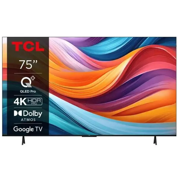TCL Televizor QLED TCL 75T7B, 190 cm, Ultra HD 4K, Google Smart TV, WiFi, CI