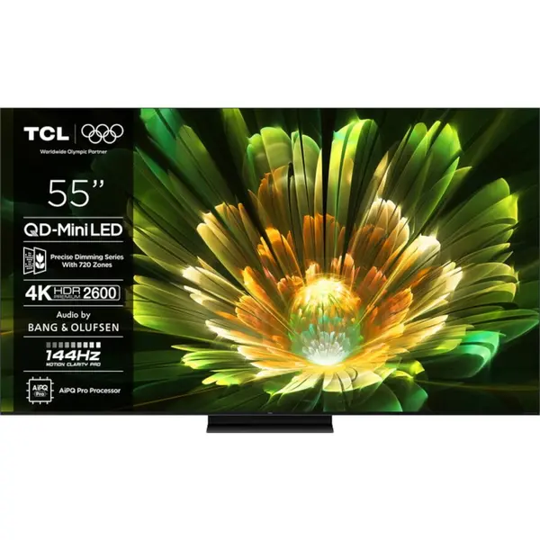 TCL Televizor Smart LED TCL 55Q7C, 4K UHD HDR, 138 cm, Wireless, Clasa F, Negru