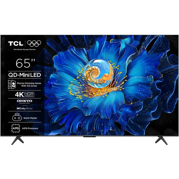 TCL Televizor TCL MiniLed 65C6KS, 164 cm, Smart Google TV, 4K Ultra HD, Clasa E, Negru
