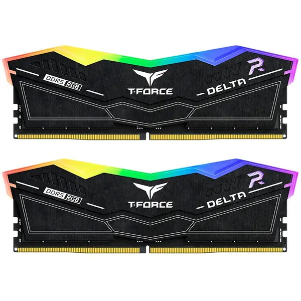 Teamgroup Kit dual memorie RAM Team Group Delta RGB, Capacitate 32GB DDR5 (2x 16 GB), Frecventa 6400, CL - 32, Negru