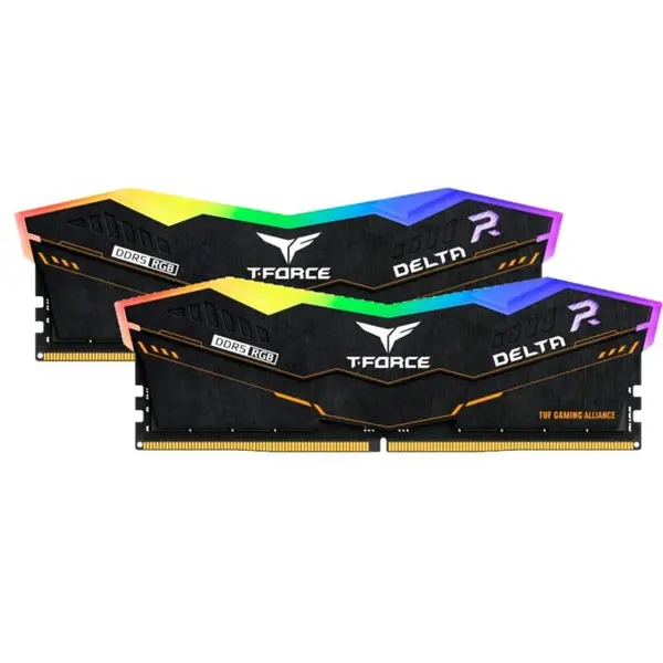 Teamgroup Kit dual memorie RAM Team Group Delta TUF RGB, Capacitate 32GB DDR5 (2x16 GB), Frecventa 6000, CL - 38, Negru