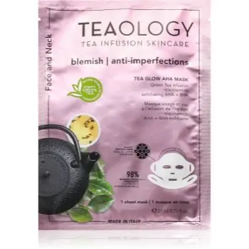 Teaology Tea Glow Blemish AHA Purifying Mask masca de celule cu efect de curatare si reimprospatare pentru gat si decolteu