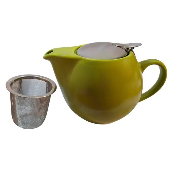 TeaTime Verde, Ceainic din ceramică 500ml cu infuzor din inox