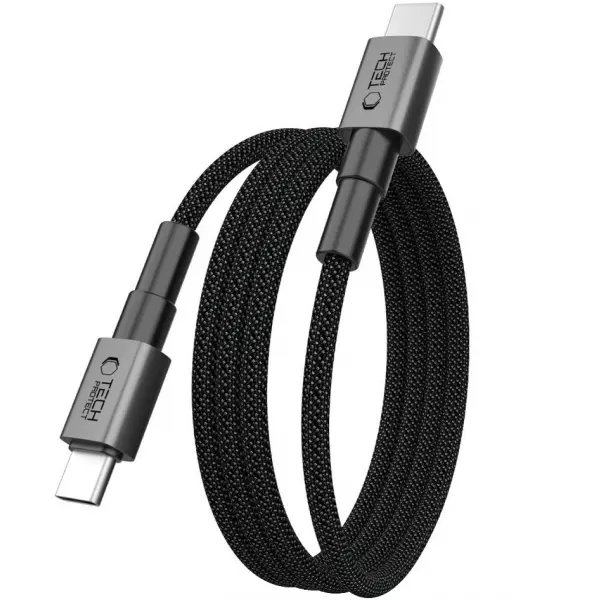 Tech-Protect Cablu Date si Incarcare USB-C - USB-C Tech-Protect Ultraboost DNA MagTwist, 100W, 2m, Gri