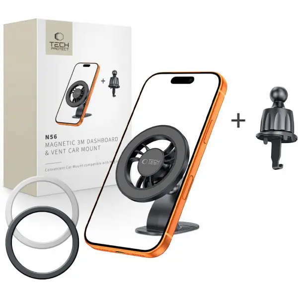 Tech-Protect Suport Auto Magnetic Tech-Protect N56 2in1 II, Universal, Negru