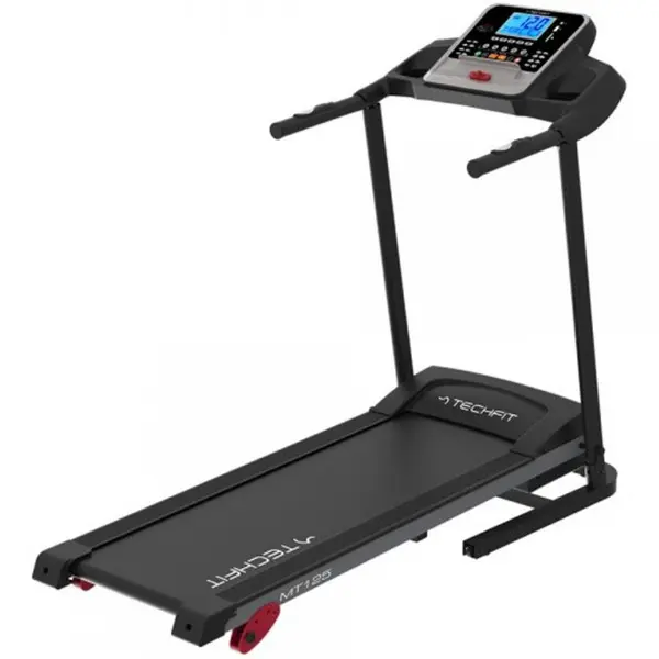 TECHFIT Banda alergare Techfit MT125N, Motor 2.5 CP, Greutate utilizator 110 Kg, Bluetooth, MP3, Suport tableta/smartphone, Sistem de siguranta SoftDrop, Pliabila, Negru