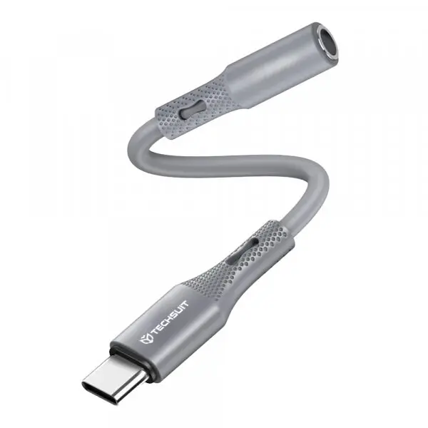 techsuit Adaptor Audio USB-C - 3.5mm Techsuit AC1 SoundFlex, Gri