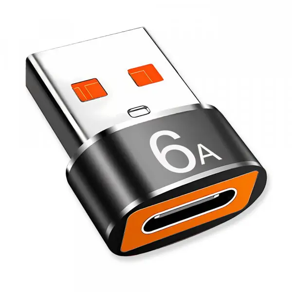 techsuit Adaptor Date si Incarcare USB-C - USB-A Techsuit A4 HyperPort, Negru Portocaliu