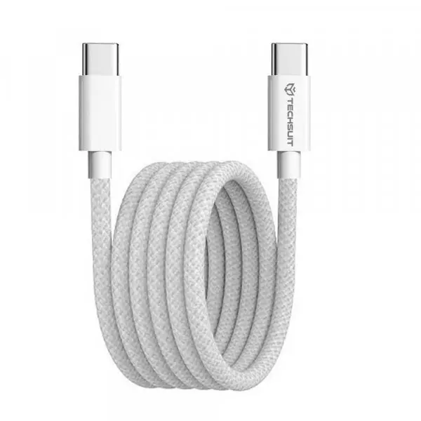 techsuit Cablu Date si Incarcare USB-C - USB-C Techsuit PCB114D, 60W, 1m, Gri