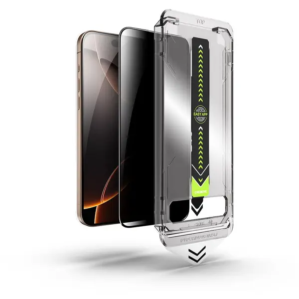 techsuit Folie de protectie Ecran Privacy Techsuit TitanGlass pentru Apple iPhone 16e / 14 / 13 Pro / 13, Sticla securizata, Full Glue
