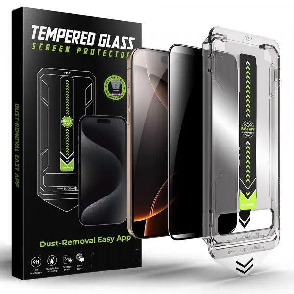 techsuit Folie de protectie Ecran Privacy Techsuit TitanGlass pentru Apple iPhone 16 Plus / 15 Plus, Sticla Securizata, Full Glue