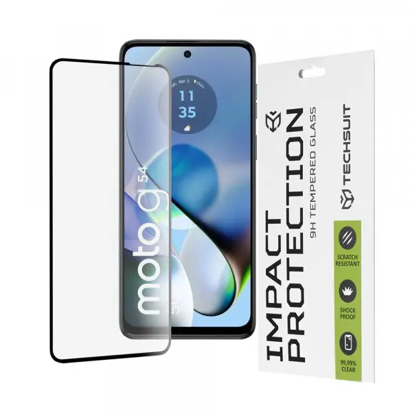 techsuit Folie de protectie Ecran Techsuit pentru Motorola Moto G64 / G54 Power Edition / G14 / G54, Sticla securizata, Full Glue, 111D, Neagra