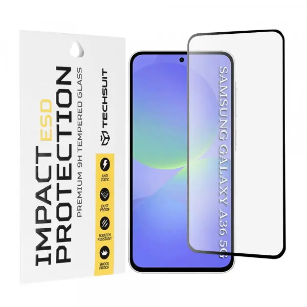 techsuit Folie de protectie Ecran Techsuit pentru Samsung Galaxy A56 A566 / A36 A366, Sticla Securizata, Full Glue, Neagra