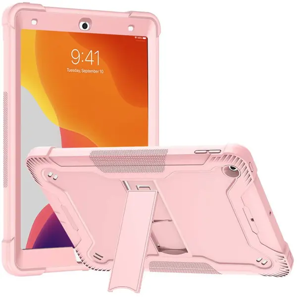 techsuit Husa + folie tableta iPad 10.2 (2019/2020/2021), Antisoc si Anti-zgarieturi, Techsuit Rugged TabShell, roz