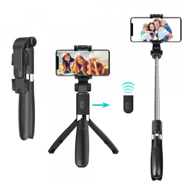 techsuit Selfie Stick Bluetooth Techsuit L01, Universal, Negru