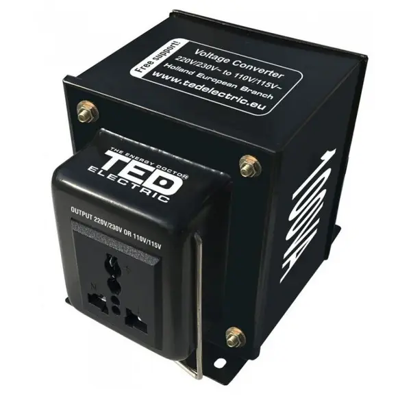 TED Electric Transformator de tensiune Ted Electric TED002235, Convertor de la 220V la 110V si Reversibil 100VA, 100W
