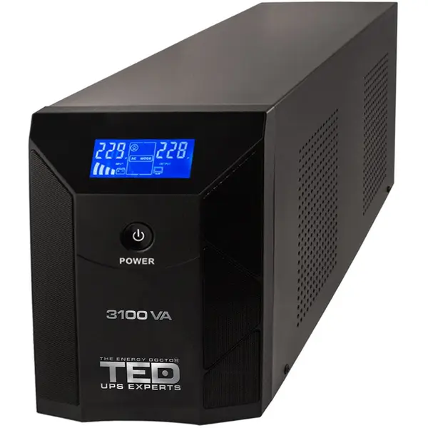 TED Electric UPS 3100VA / 1800W LCD cu stabilizator 3 iesiri schuko , TED Electric