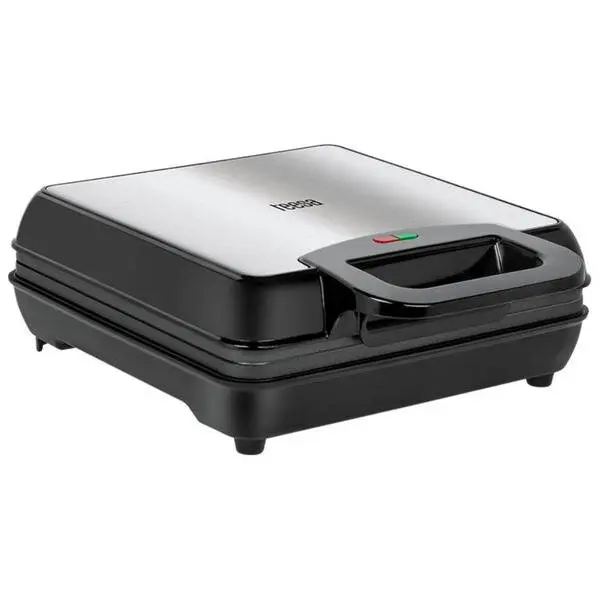 TEESA Aparat pentru preparat waffle Teesa TSA3224, 1100 W, 4 felii, Negru/Inox