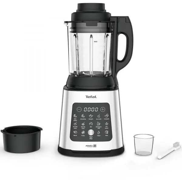 Tefal Blender de mare viteza cu functie de gatire Tefal PerfectMix Cook BL83SD30, 1400 W, capacitate 1.75L, lame Powelix, 4 programe retete reci, 6 programe retete calde, gatire la aburi, argintiu