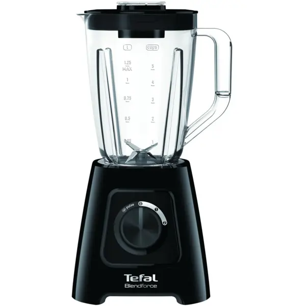 Tefal Blender Tefal BlendForce 2 BL420838, 600 W, 2 viteze, Cutit cu 4 lame, Functie de maruntire gheata, Negru