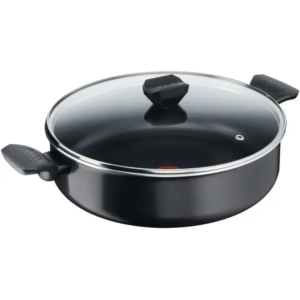 Tefal Cratita adanca cu capac Tefal Simply Clean, Thermo-Signal, invelis antiaderent din titan, 28 cm