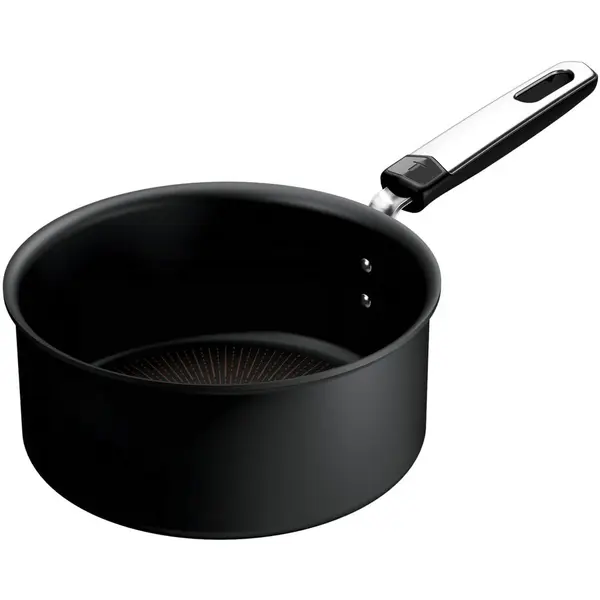 Tefal Cratita Tefal Excellence, 16 cm, 1.7L, inductie, invelis antiaderent, indicator Thermo-Signal, aluminiu, Negru