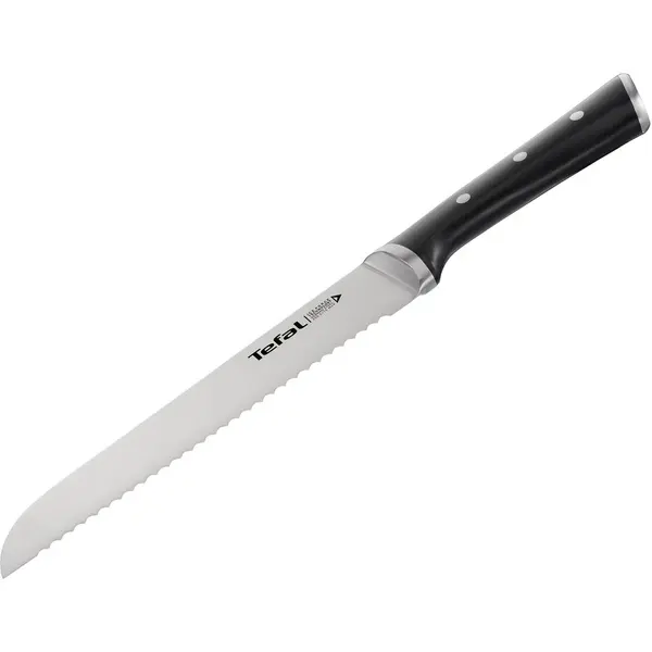 Tefal Cutit pentru paine Tefal Ice Force, lama 20 cm, inox, maner plastic, compatibilitate cu masina de spalat vase, negru & argintiu