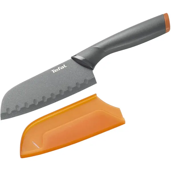 Tefal Cutit Santoku Tefal Fresh Kitchen K1220114, 12 cm (Negru/Portocaliu)