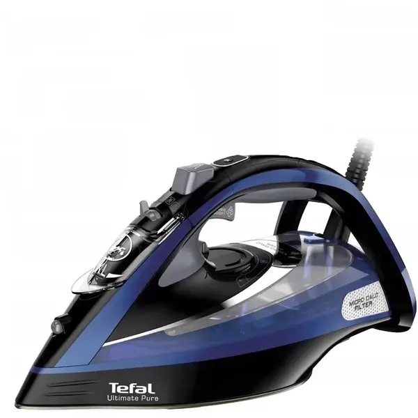 Tefal Fier de calcat cu abur Tefal Ultimate Pure FV9848E0, 3200W, negru/albastru