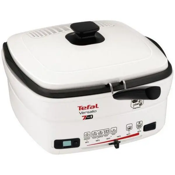 Tefal Friteuza 7 in 1 Tefal Versalio Deluxe FR490070, 1600 W, 1 kg, Bol detasabil, Alb/Negru