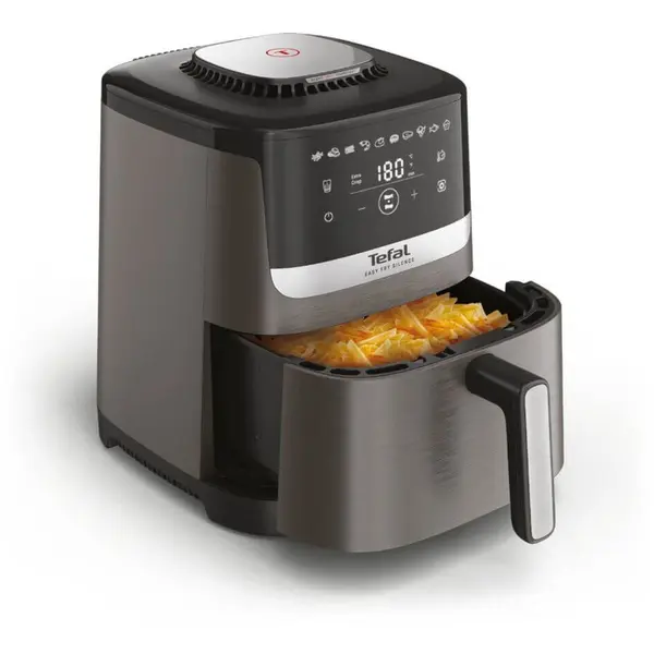 Tefal Friteuza cu aer cald Tefal Easy Fry Silence EY551HE0, 1670W, 5L, 10 programe automate, Ecran LCD, Silentioasa, cu cronometru, Gri